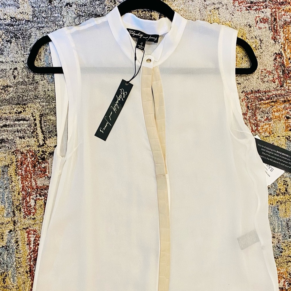 NEW Elizabeth and James silk & leather top, small